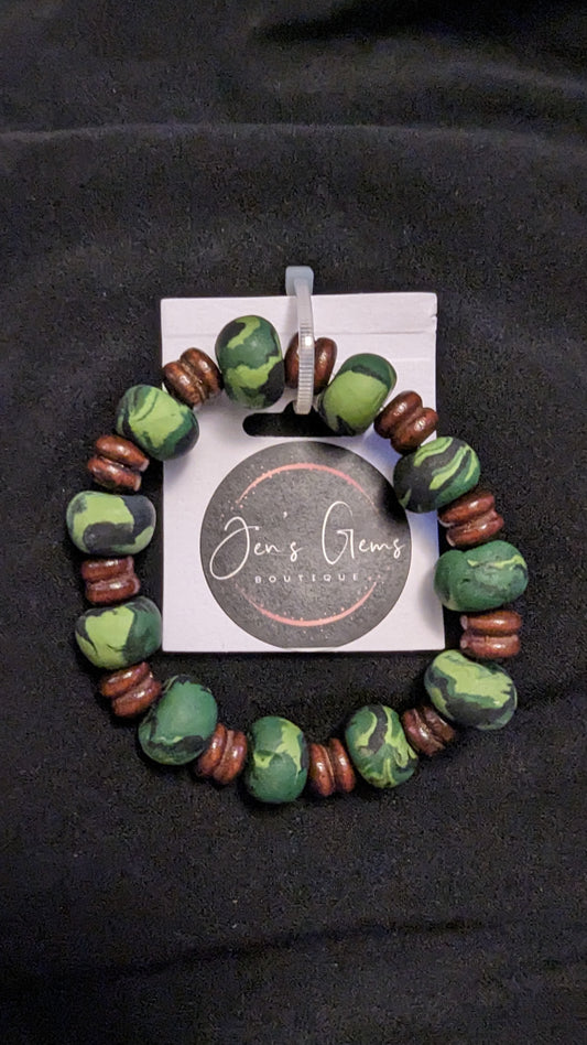 Bracelet - Soldier - Made with Handcrafted Clay Beads