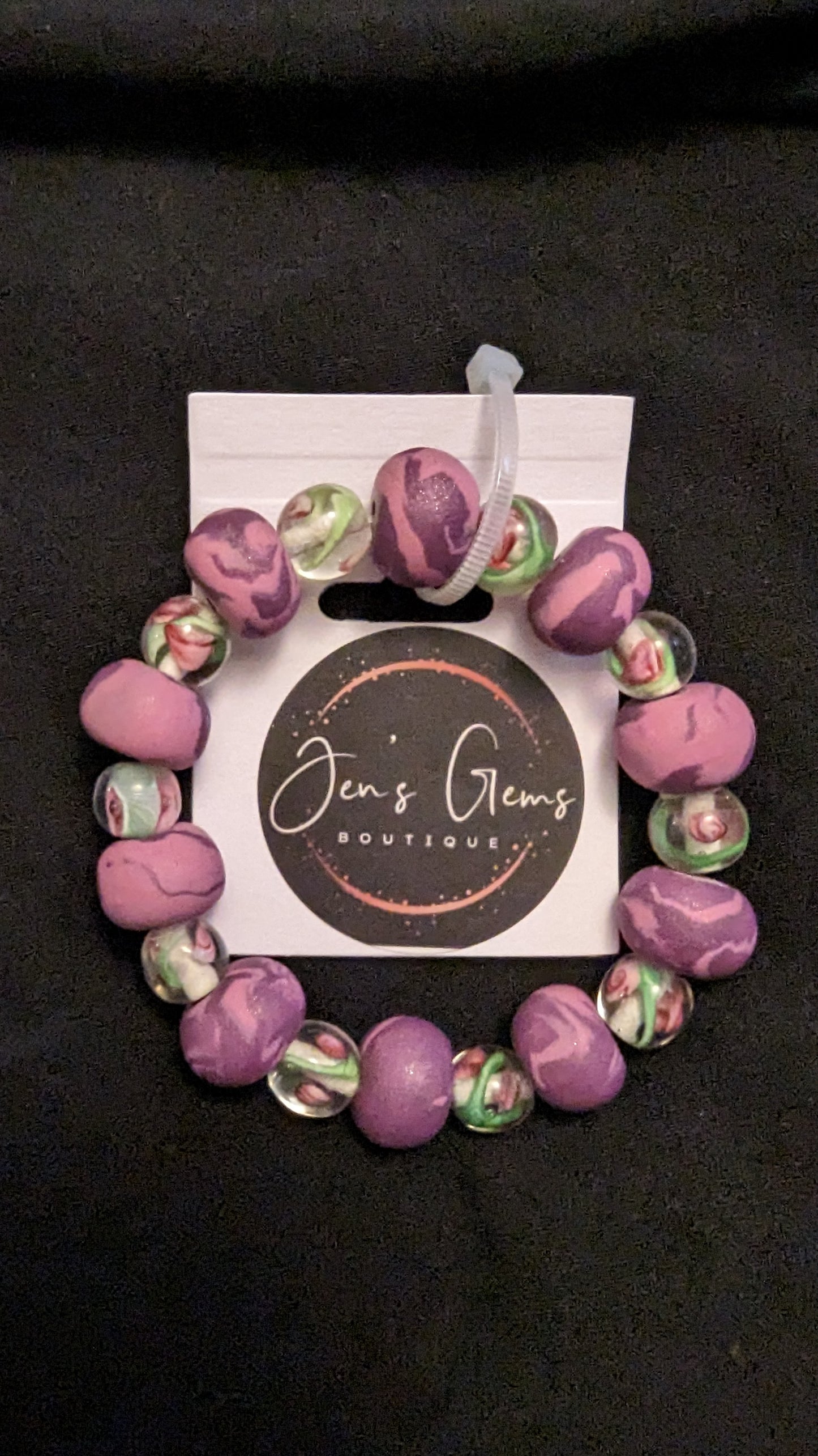 Bracelet - Lilac - Made with Handcrafted Clay Beads