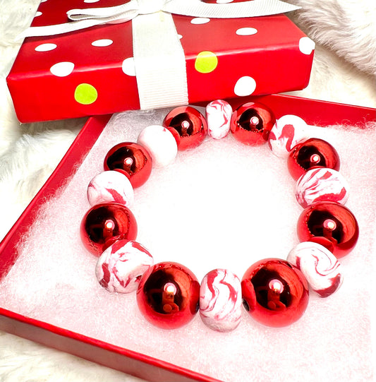 ..Bracelet - Blitzen - Made with Handcrafted Clay Beads