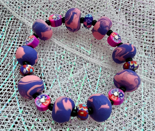 ...Bracelet - Easter 146 - Made with Handcrafted Clay Beads