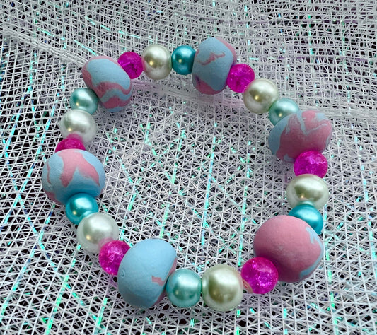 ...Bracelet - Easter 147 - Made with Handcrafted Clay Beads