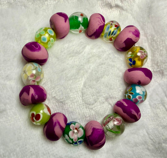 ...Bracelet - Spring 171 - Made with Handcrafted Clay Beads