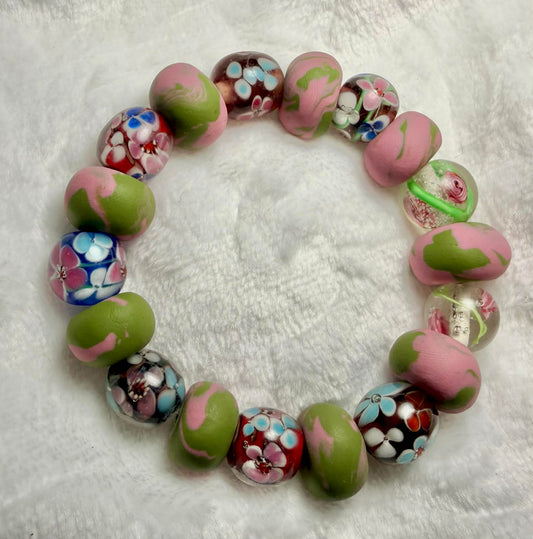 ...Bracelet - Spring 172 - Made with Handcrafted Clay Beads