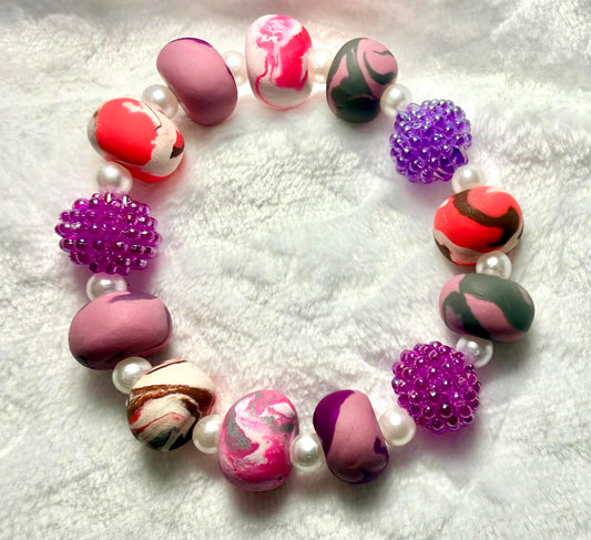 ...Bracelet - Spring 173 - Made with Handcrafted Clay Beads
