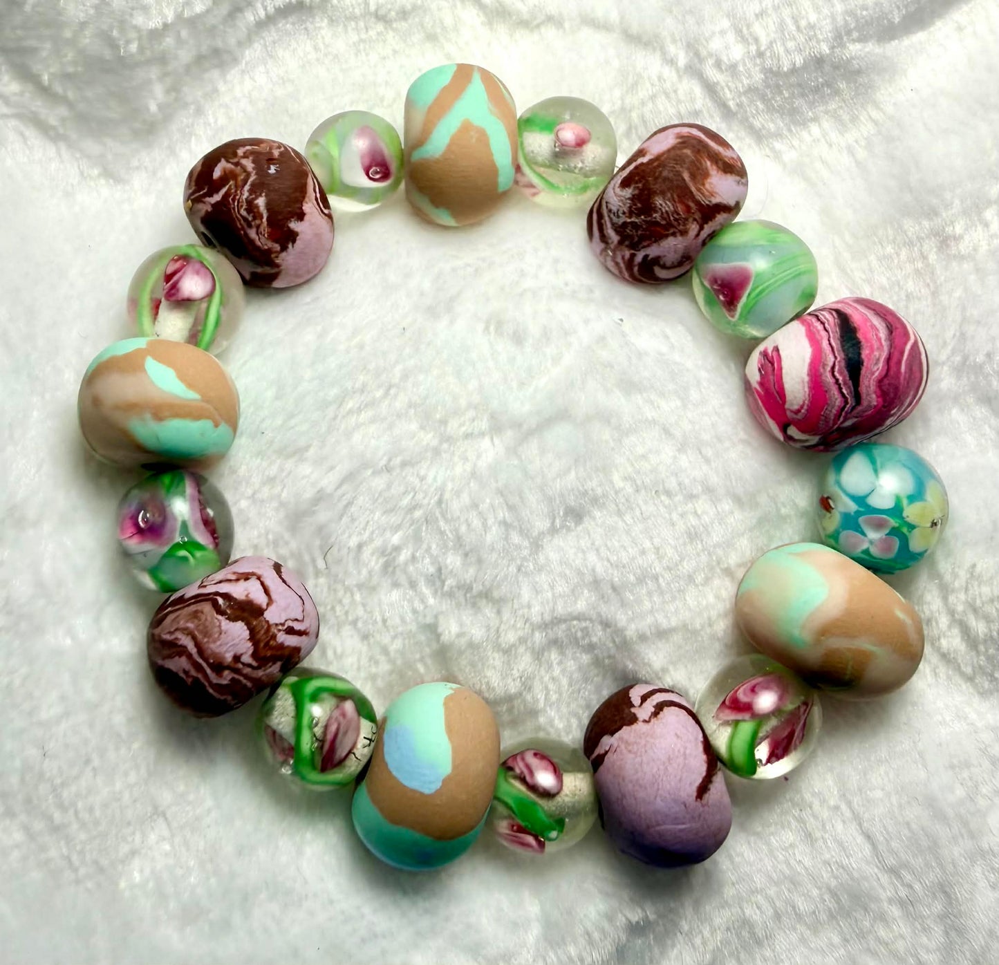 ...Bracelet - Spring 175 - Made with Handcrafted Clay Beads