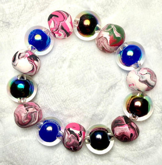 ...Bracelet - Spring 176 - Made with Handcrafted Clay Beads
