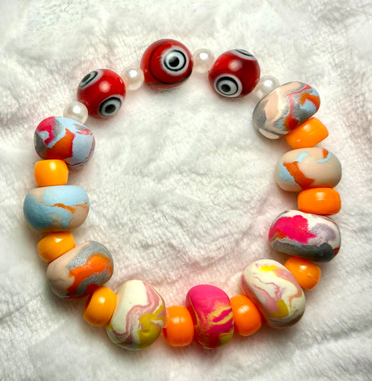 ...Bracelet - Spring 178 - Made with Handcrafted Clay Beads