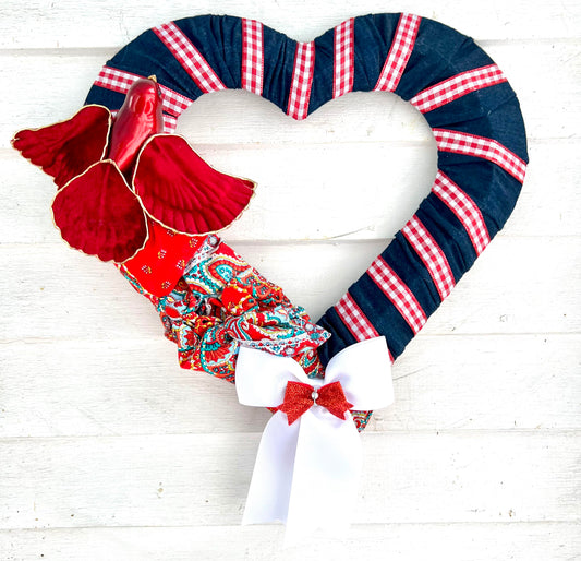 Wreath - Convivial Cardinal Heart Wreath