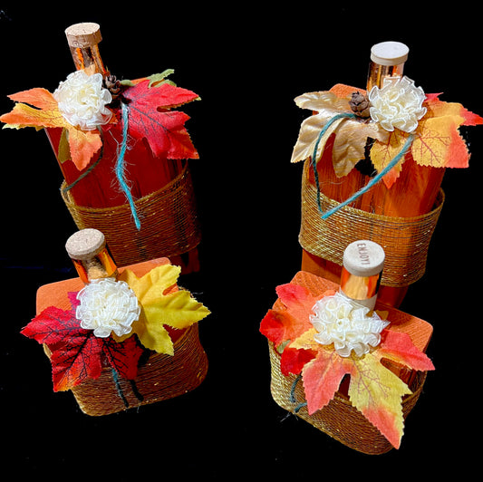 Craft - Four Painted Wine Cork Wooden Fall Blocks