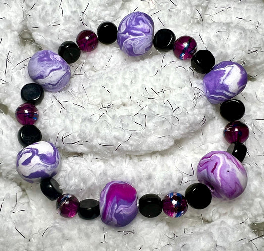 Bracelet - Lilac - Made with Handcrafted Clay Beads