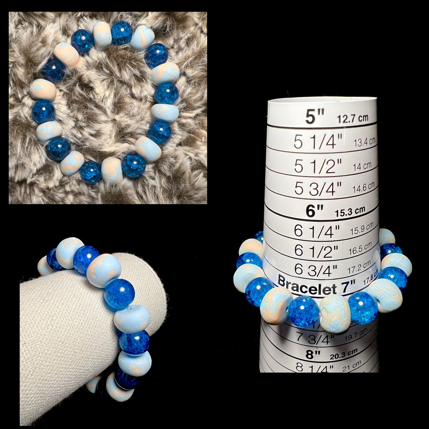 Bracelet - Maritime - Made with Handcrafted Clay Beads