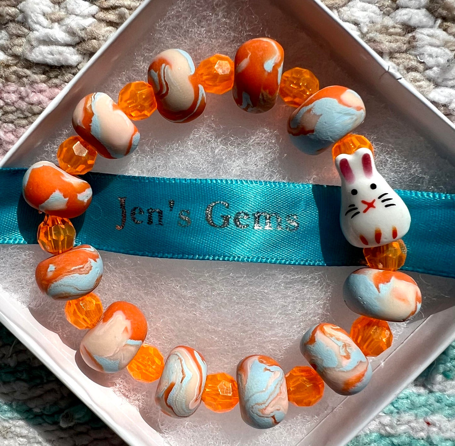 Bracelet - Apricot - Made with Handcrafted Clay Beads