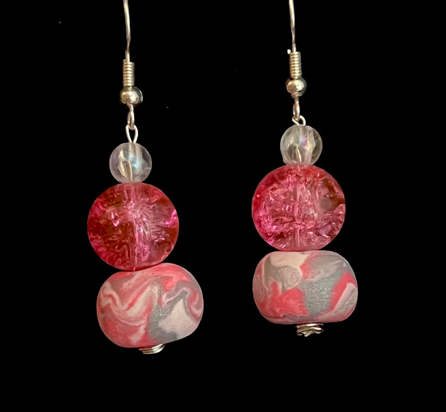 Earring - Rosy - Made with Handcrafted Clay Beads