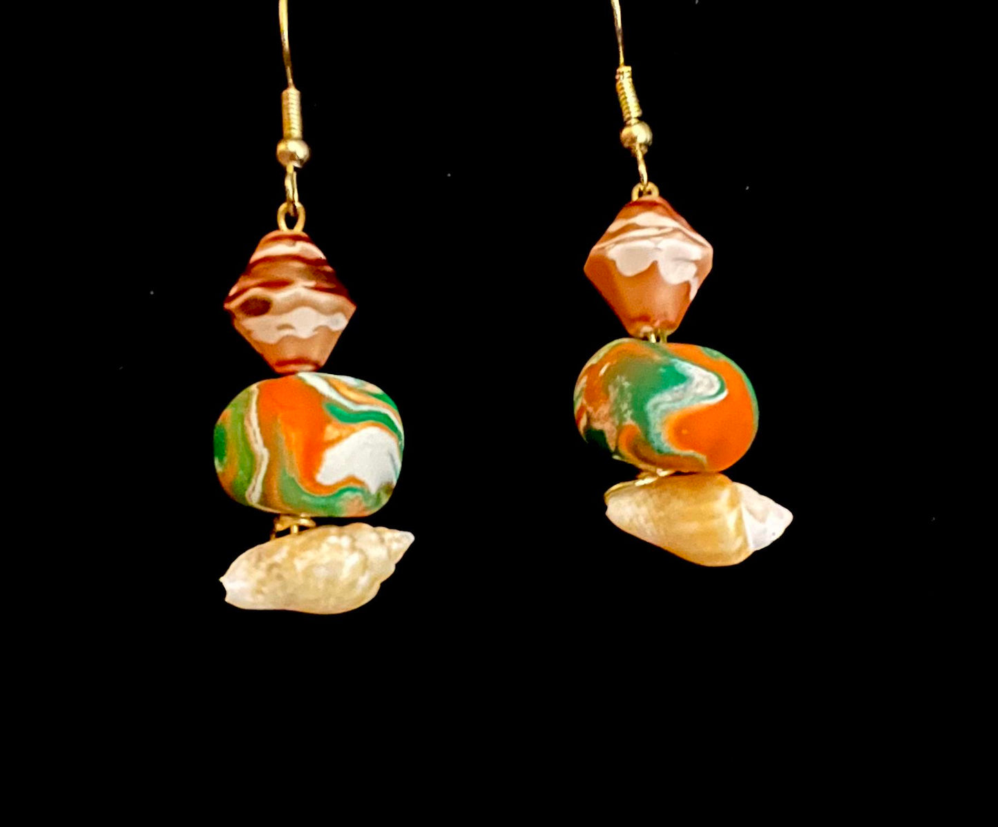 Earring - Seashore - Made with Handcrafted Clay Beads