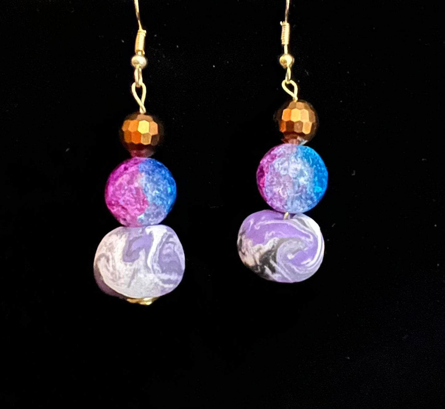 Earring - Lavender Blue - Made with Handcrafted Clay Beads