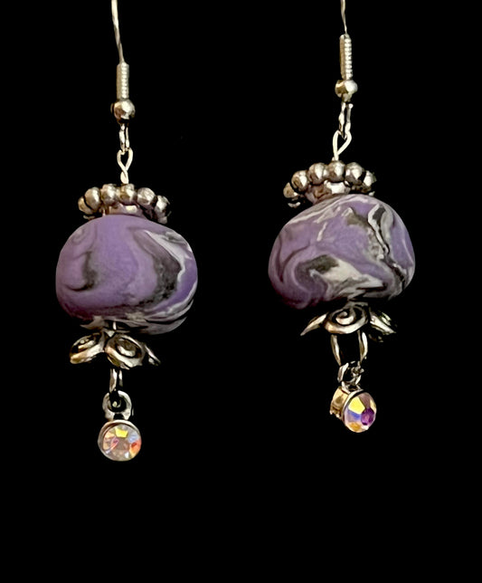 Earring - Royalty - Made with Handcrafted Clay Beads