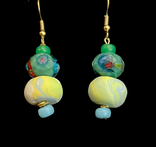 Earring - Meadow - Made with Handcrafted Clay Beads