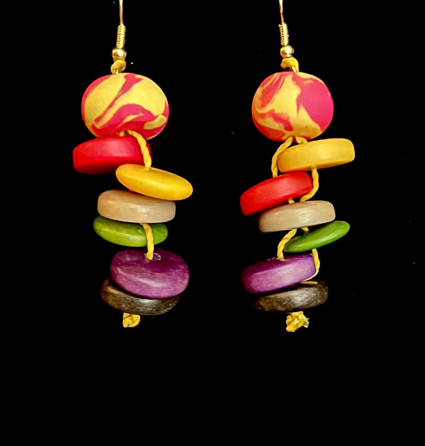 Earring - Quirky - Made with Handcrafted Clay Beads