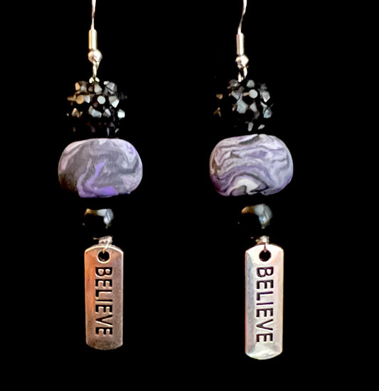 Earring - Believe - Made with Handcrafted Clay Beads