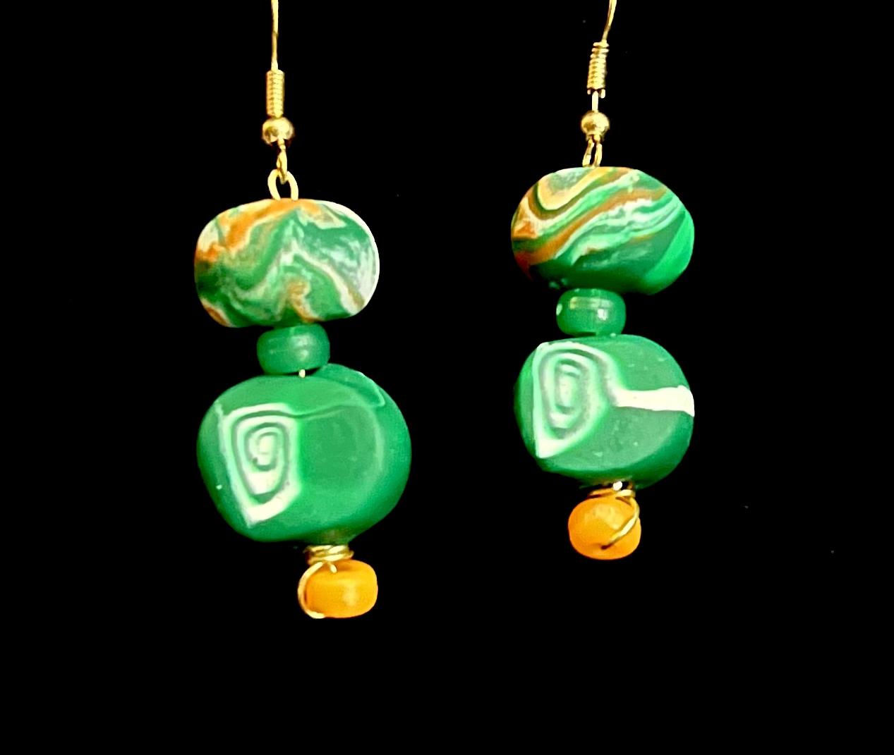 Earring - Blarney - Made with Handcrafted Clay Beads