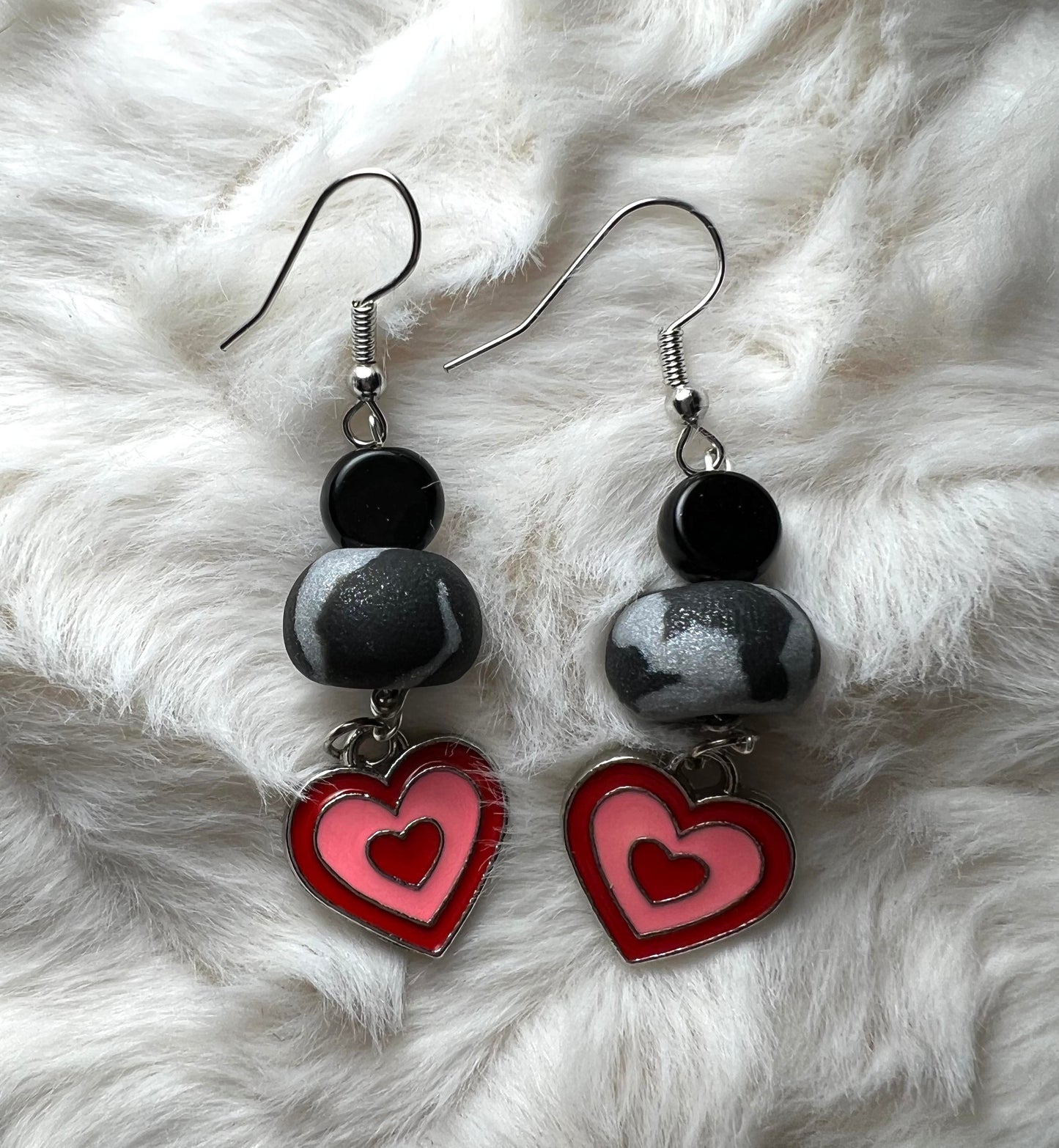 Earring - Valentine 2 - Made with Handcrafted Clay Beads