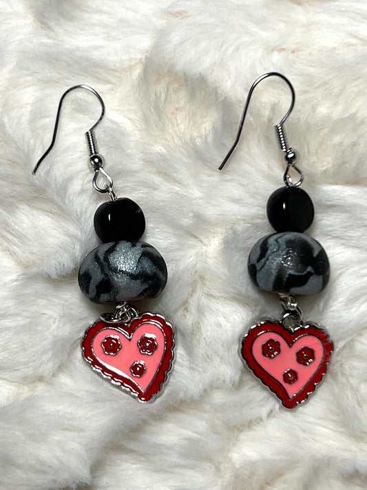 Earring - Valentine 5 - Made with Handcrafted Clay Beads