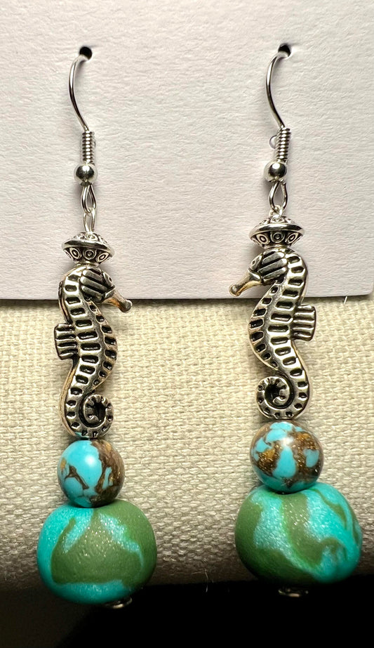 Earring - Seafarer - Made with Handcrafted Clay Beads