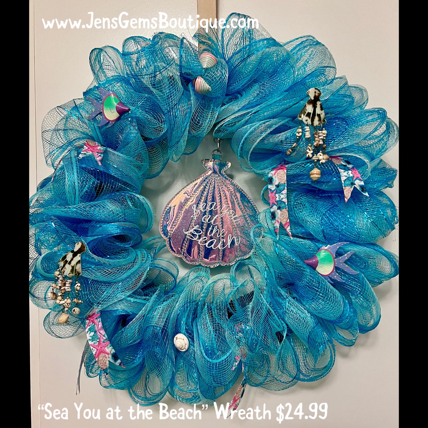 Wreath - "Sea You at the Beach" Deco Mesh Wreath